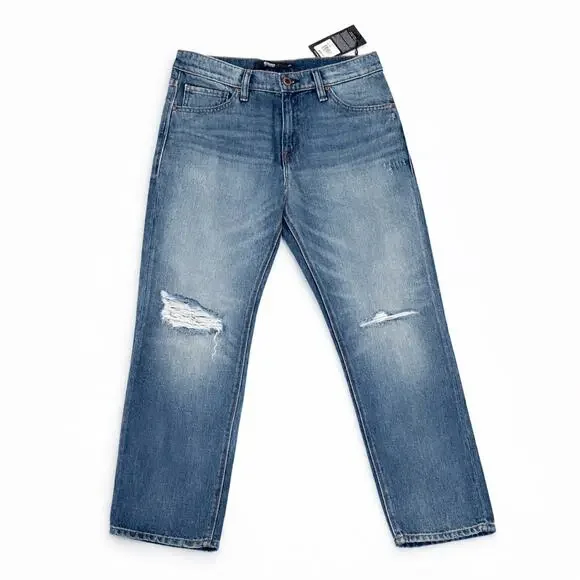 Hudson Jessi Boyfriend Jeans Womens 26 Cropped Distressed Blue NWT - Picture 2 of 14